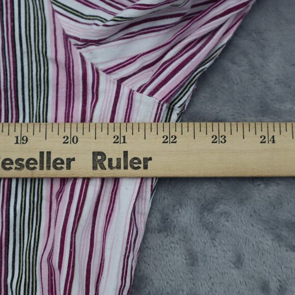 Jazzie Shirt Women 2X Pink Long Sleeve Button Up Casual Striped Plus Size - Picture 5 of 16